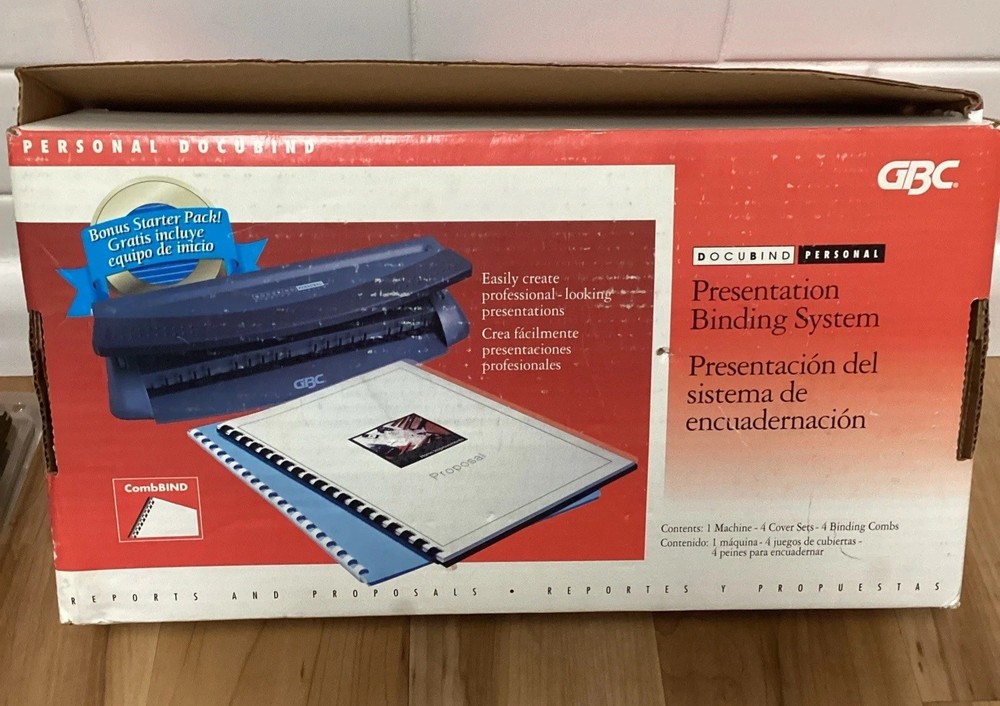GBC Docubind Binding Machine Paper Comb Punch Binder Binding Covers Combs Lot