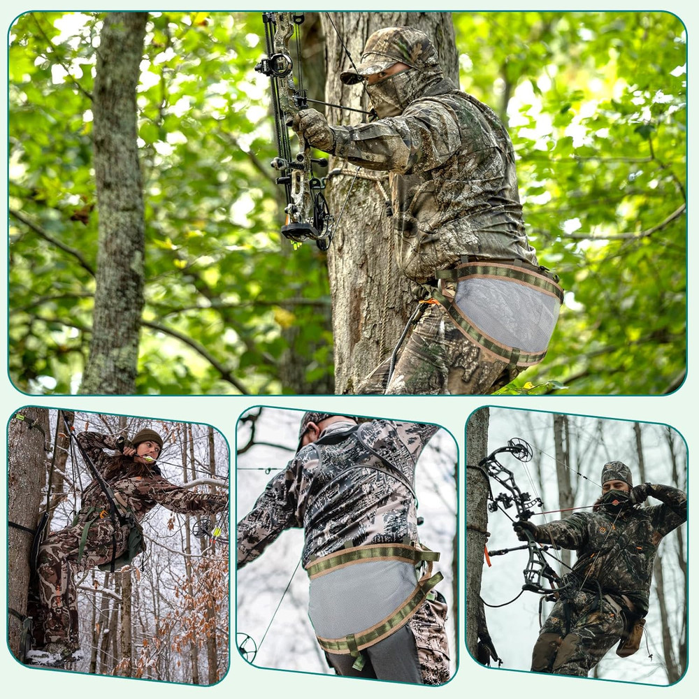 Saddle Hunting, Adjustable Tree Climbing Saddle with Carry Bag, Ultra-Large Comf