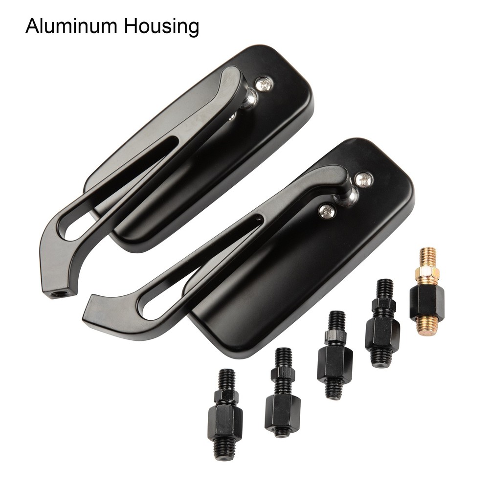 Black US Rectangular Motorcycle Rear View Side Mirrors For Harley Davidson V-Rod