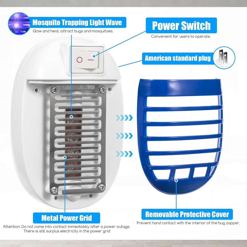 2 Blue Light Fly Zapper Traps - Perfect for Indoor/Kitchen Bug Elimination