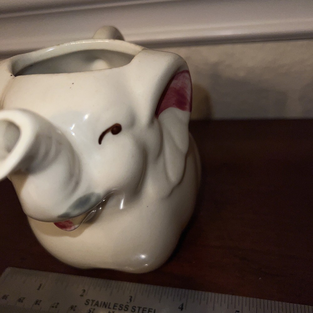 Vintage Elephant Ceramic Creamer Elephant Shape w/Trunk UP