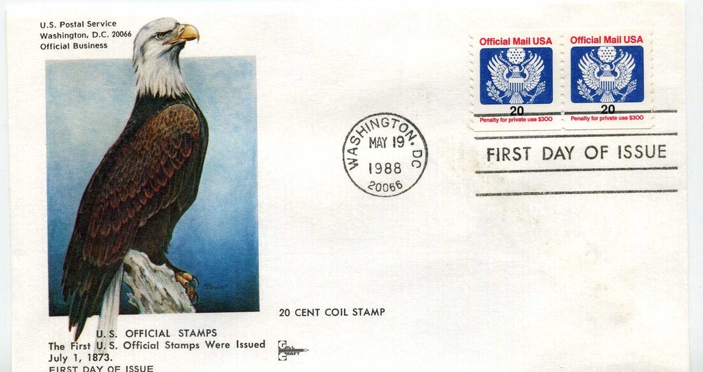 O138B 20 cent Official GillCraft, pair, FDC