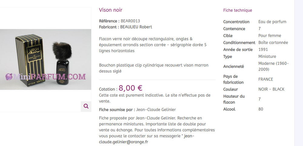 LOT MINIATURE DE PARFUM