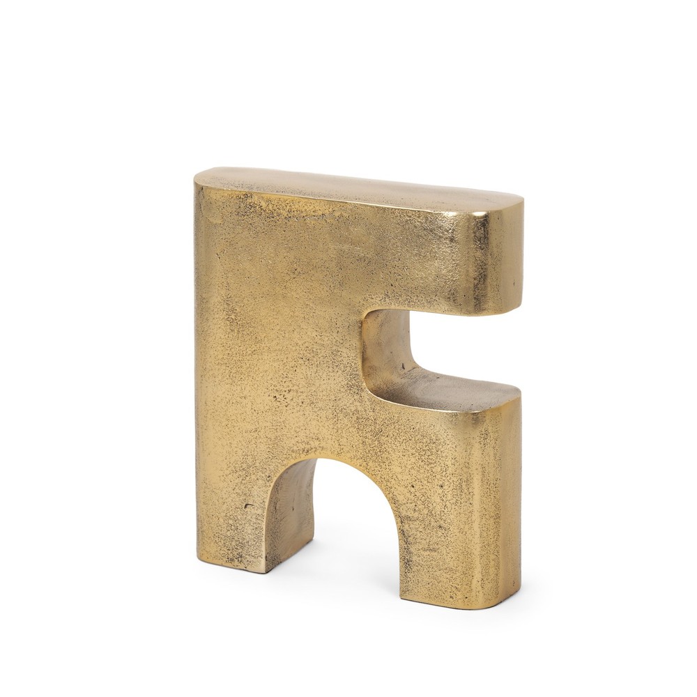 10" Brass Aluminum Tabletop Sculpture