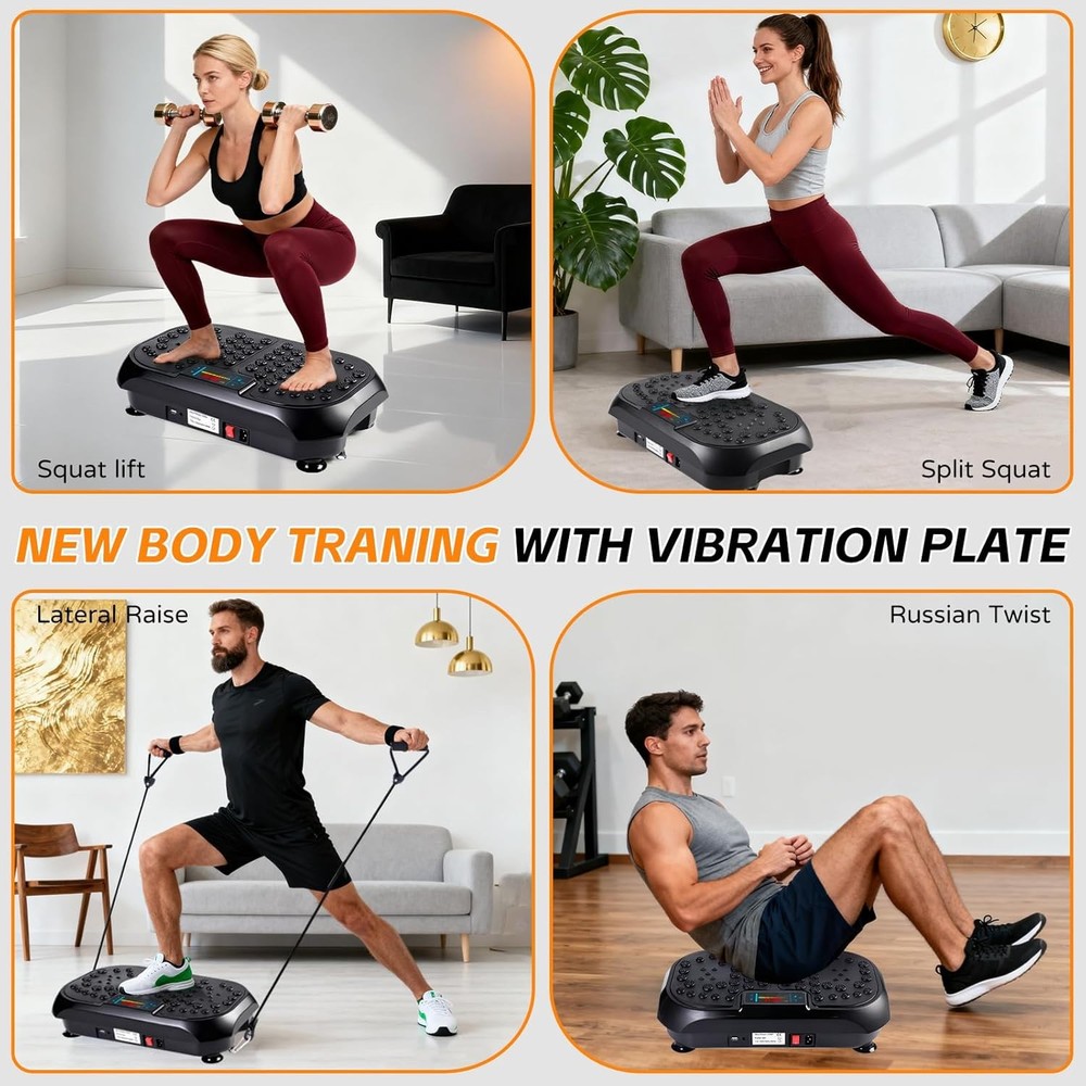 Vibration Plate Exercise Machine, Vibrating Plate for Lymphatic Drainage, Full B
