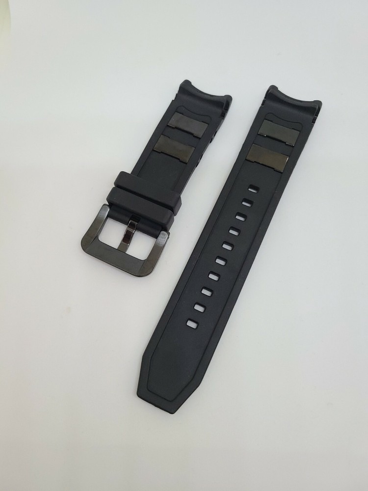 Invicta Russian Diver Black Polyurethane Strap Band Black Inserts