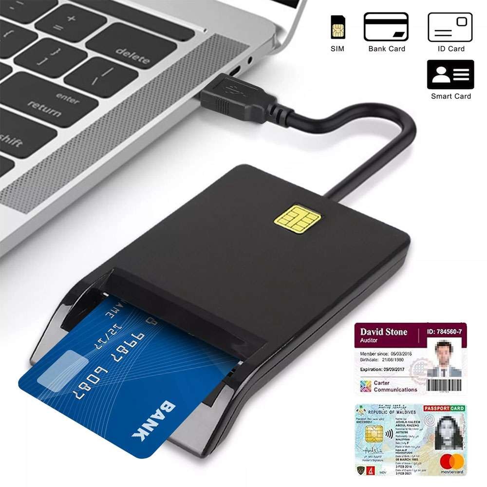 USB Smart Card Reader DOD Military CAC Common Access-Bank Card-ID for Windows
