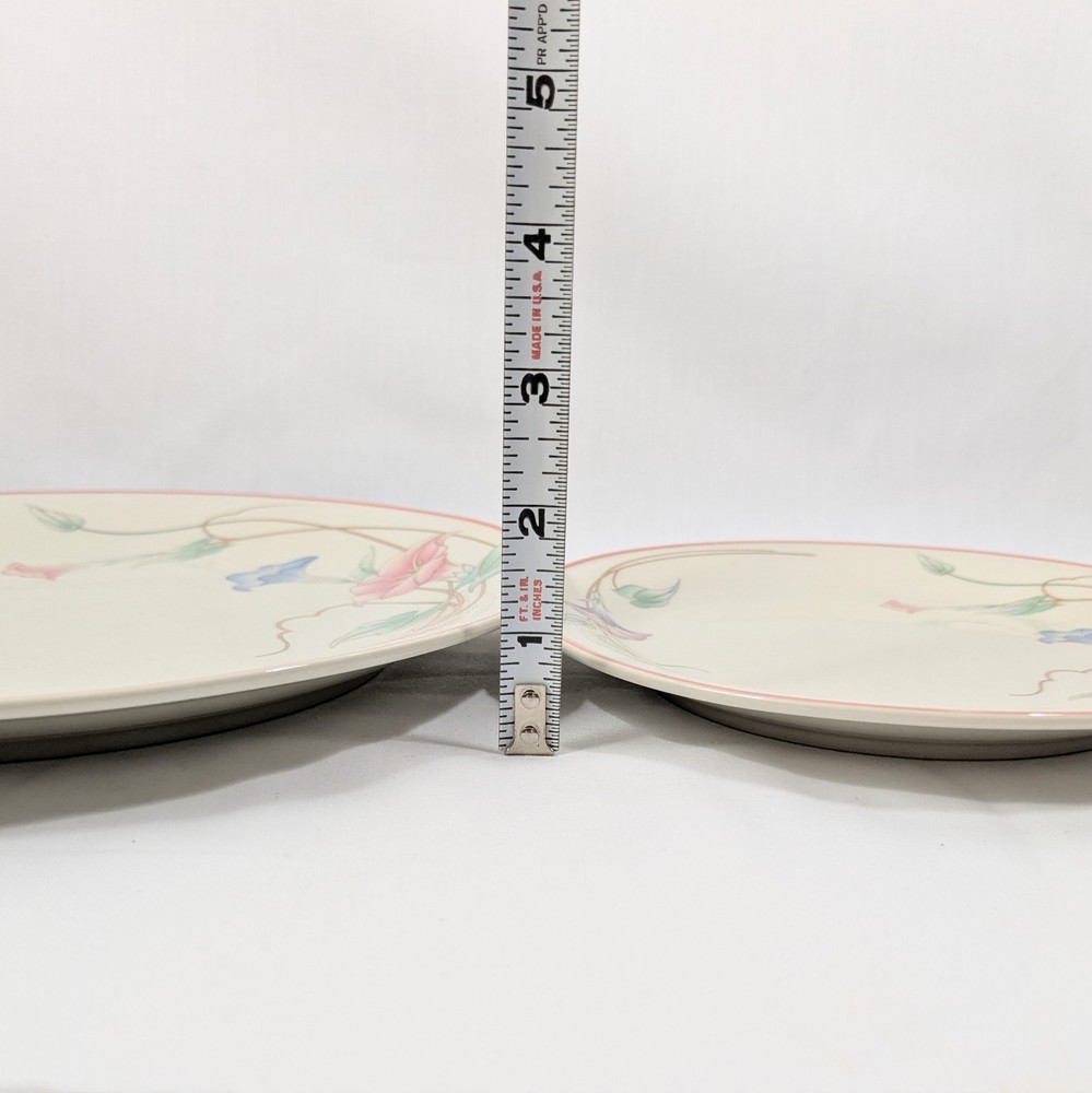 Vintage Floral Pastel Dinnerware Set Stoneware 3 Complete Place Setting Plates