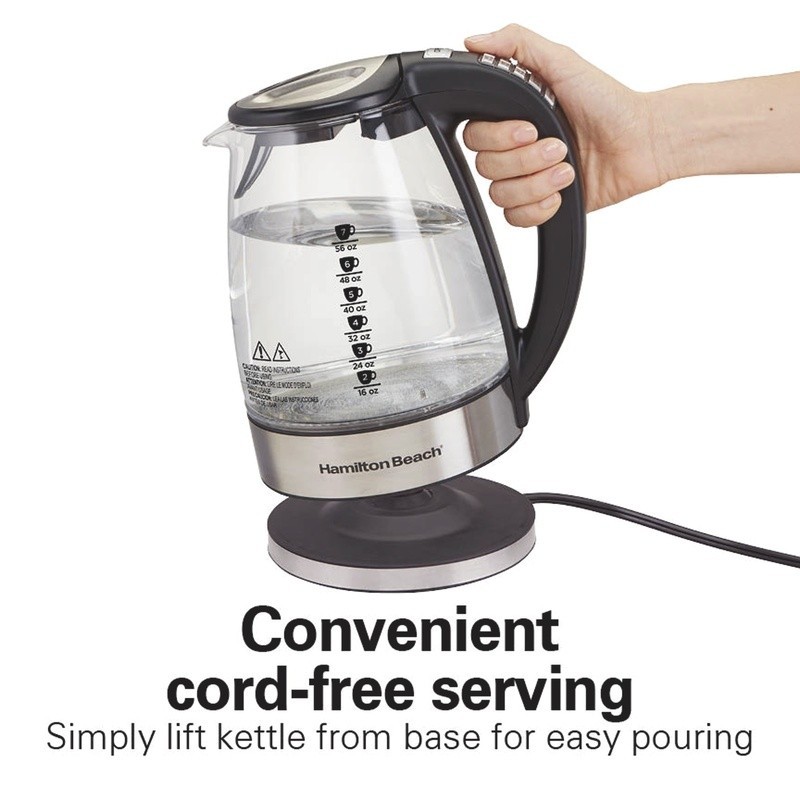 Temperature Control Glass Kettle 1500W Fast Heating 6 Settings Auto Shutoff New