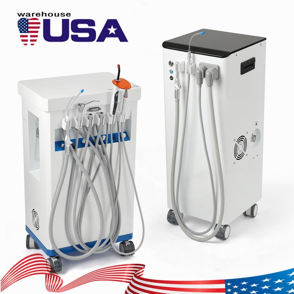 Dental Rolling Delivery Unit System Air Compressor Cart/ Portable Suction System