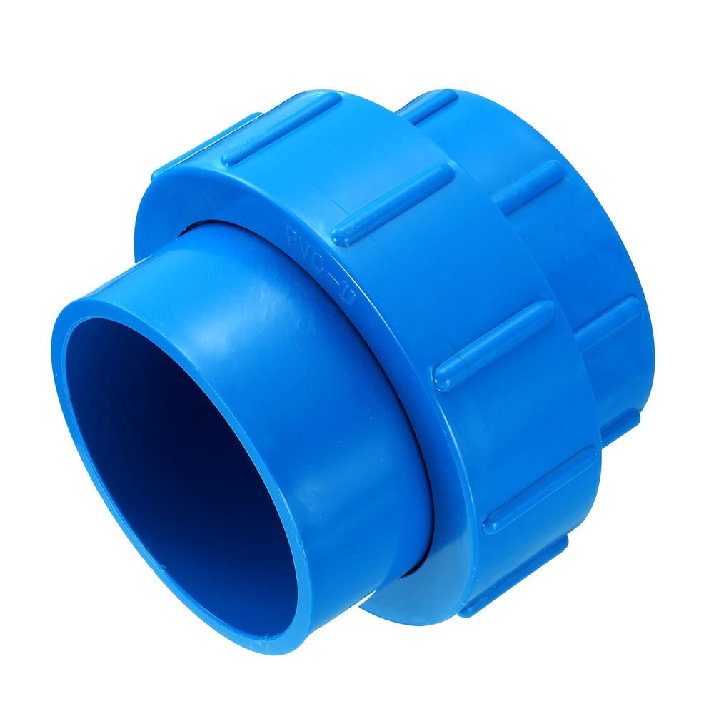 3" Union PVC Coupling Pipe Fitting Adapter, Blue