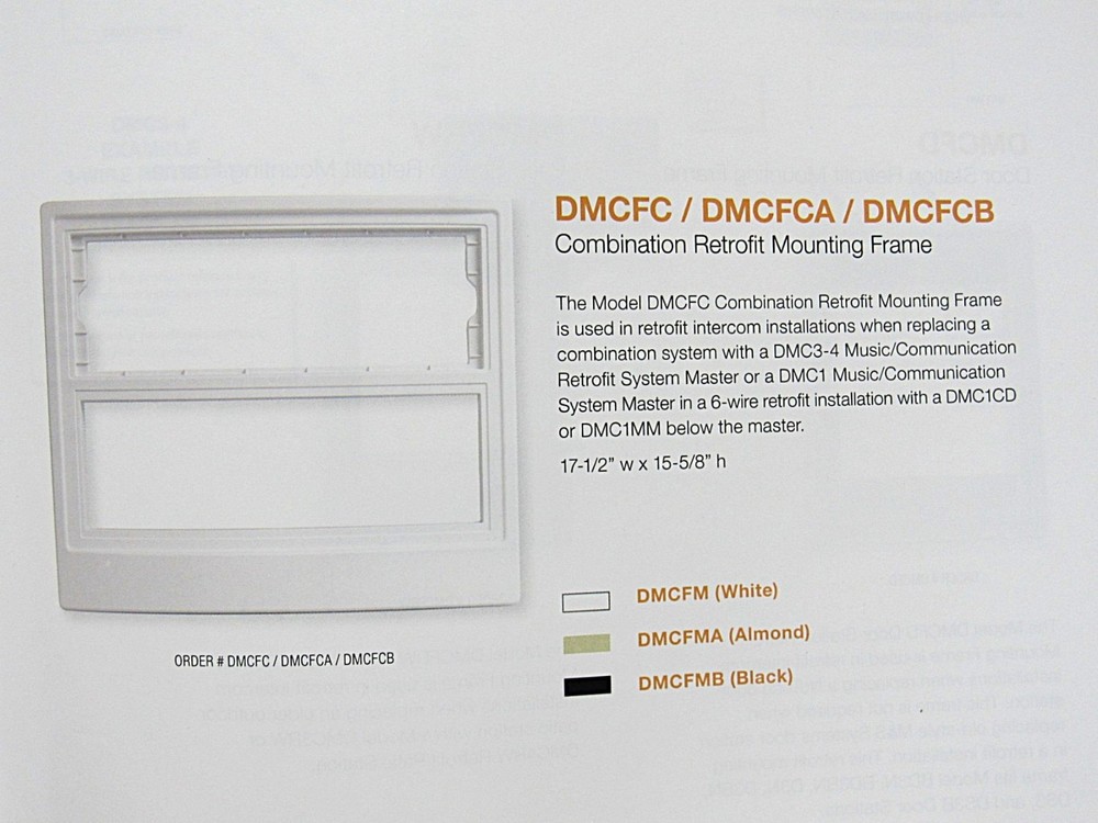 DMCFC New White Combination Frame for M&S Intercom DMC3-4 / DMC1CD