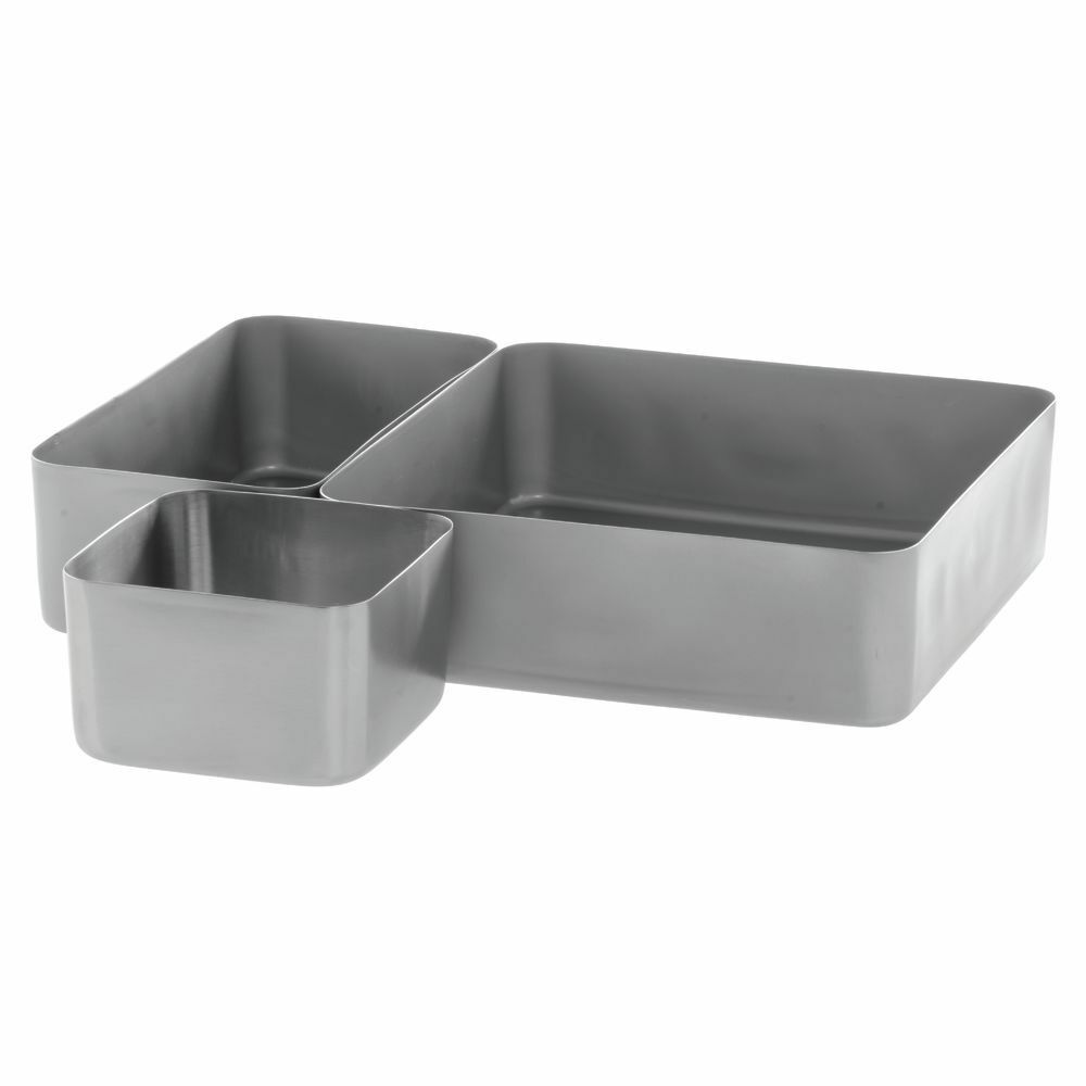 HUBERT Serving Pan Display Pan Soft Touch Rectangular Silver Stainless Steel - 4