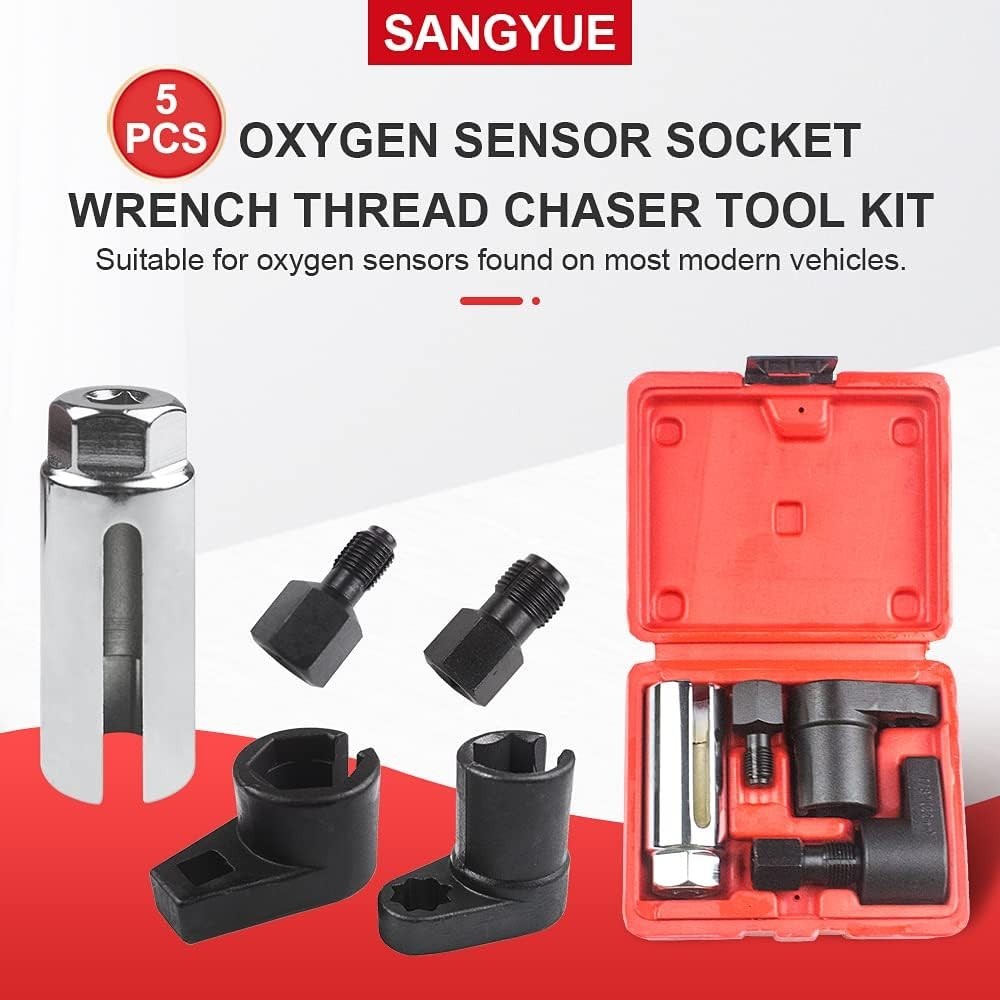 Oxygen Sensor Socket Wrench Thread Chaser 02 Sensor Remover Tool Offset Vacuum S