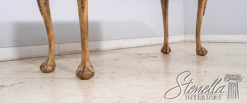 L69937: MAITLAND SMITH Marble Top Distressed Painted Console Table