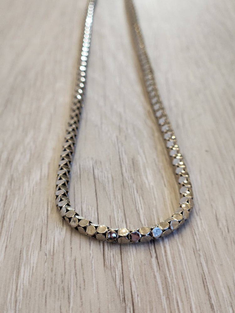 Vintage Silver Tone Abstract Serpent Chain Necklace
