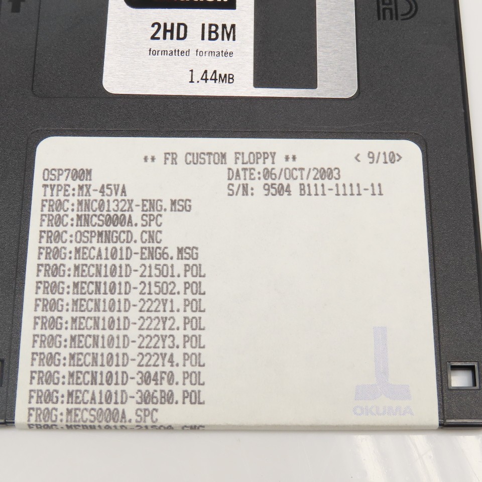 Okuma MX-45VA OSP700M Programming Software 10 Diskette Library