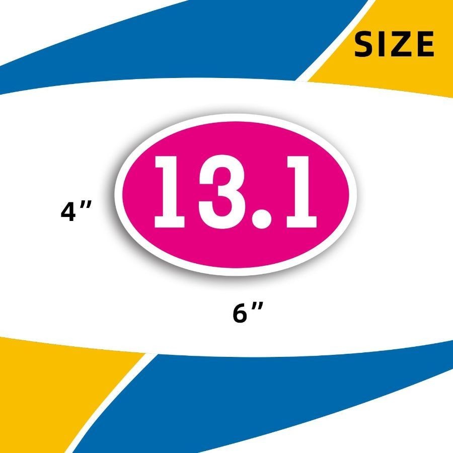 Half Marathon Black Oval Magnet Decal Pink Oval
