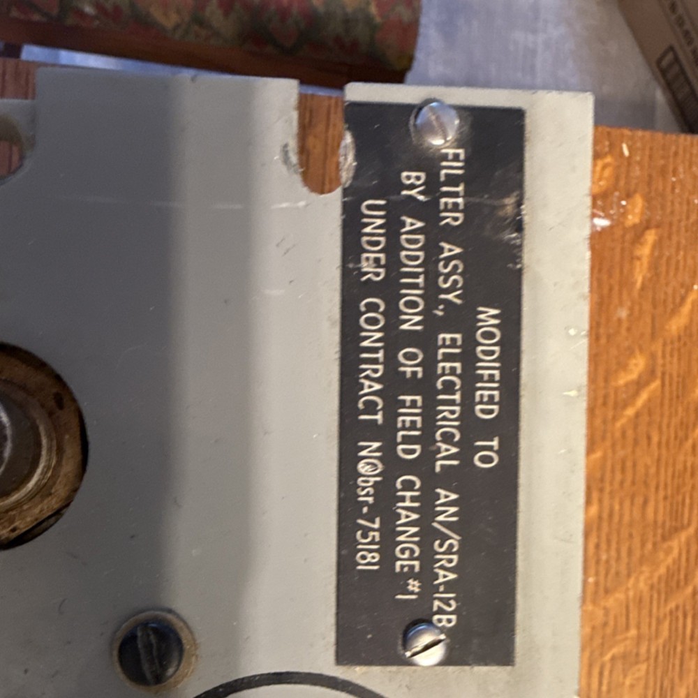 AN/SRA-12B Electrical Filter Assembly Panel Militaria
