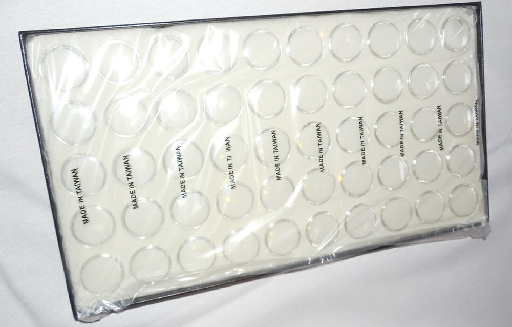 Cosmetic Jewelry Sample Display Lid 50 Clear Plastic Containers Compartment Box