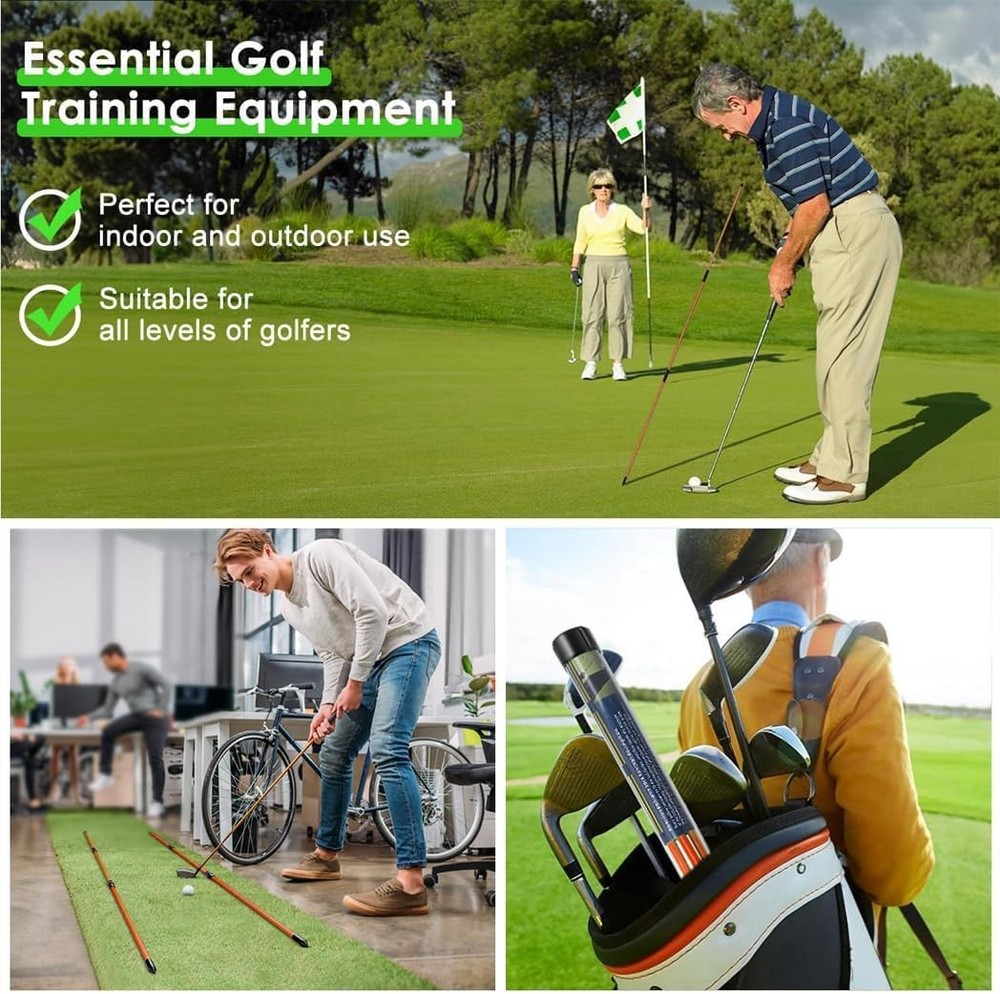 CAITON Golf Alignment Sticks 2 Sets - 48inch Alignment Practice Rods, Foldable f