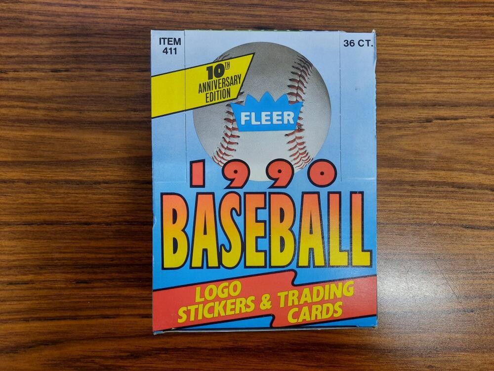 1990 Fleer Baseball Wax Box (36 Packs)