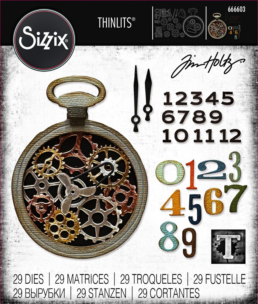 New Retired Sizzix Thinlits 29pc Watch Gears #666603 Retail $20.99 Holtz Vault