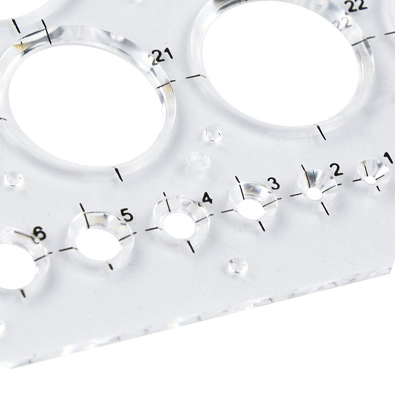 Clear Circle Template Stencil Metric Mathematics Ruler Drawing Drafting Tool Kit