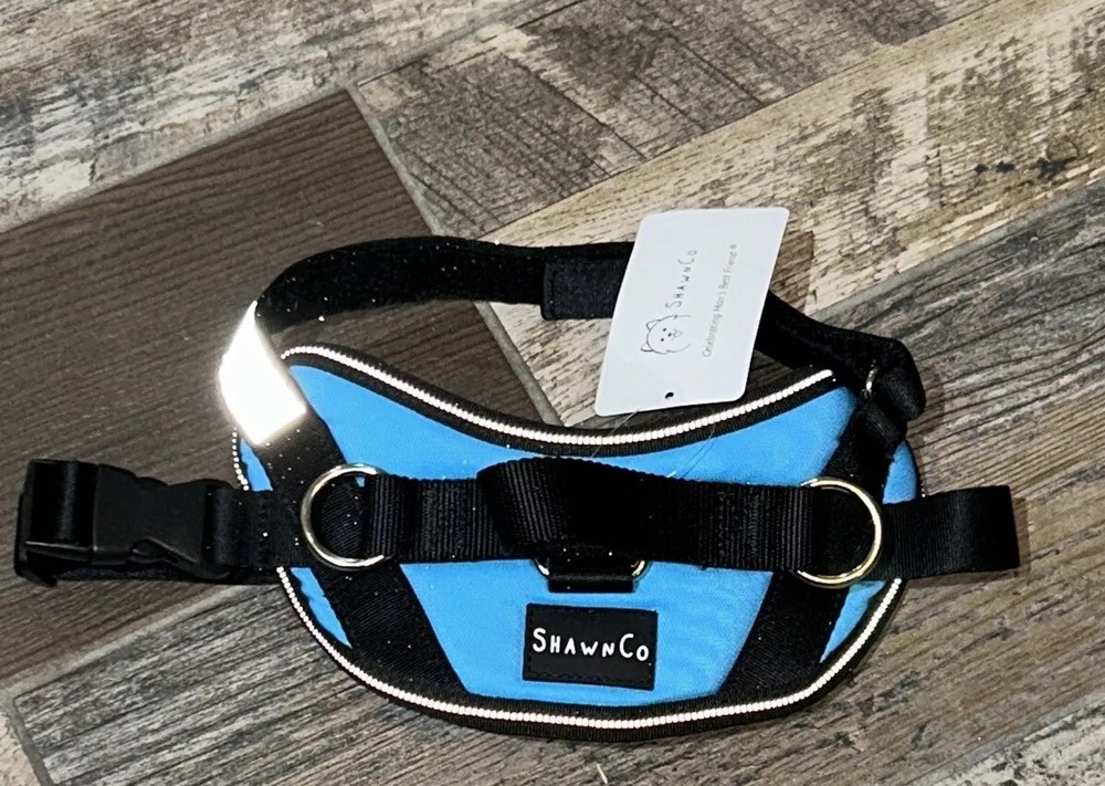 Shawn Co Size Small Blue/Black Dog Harness NWT