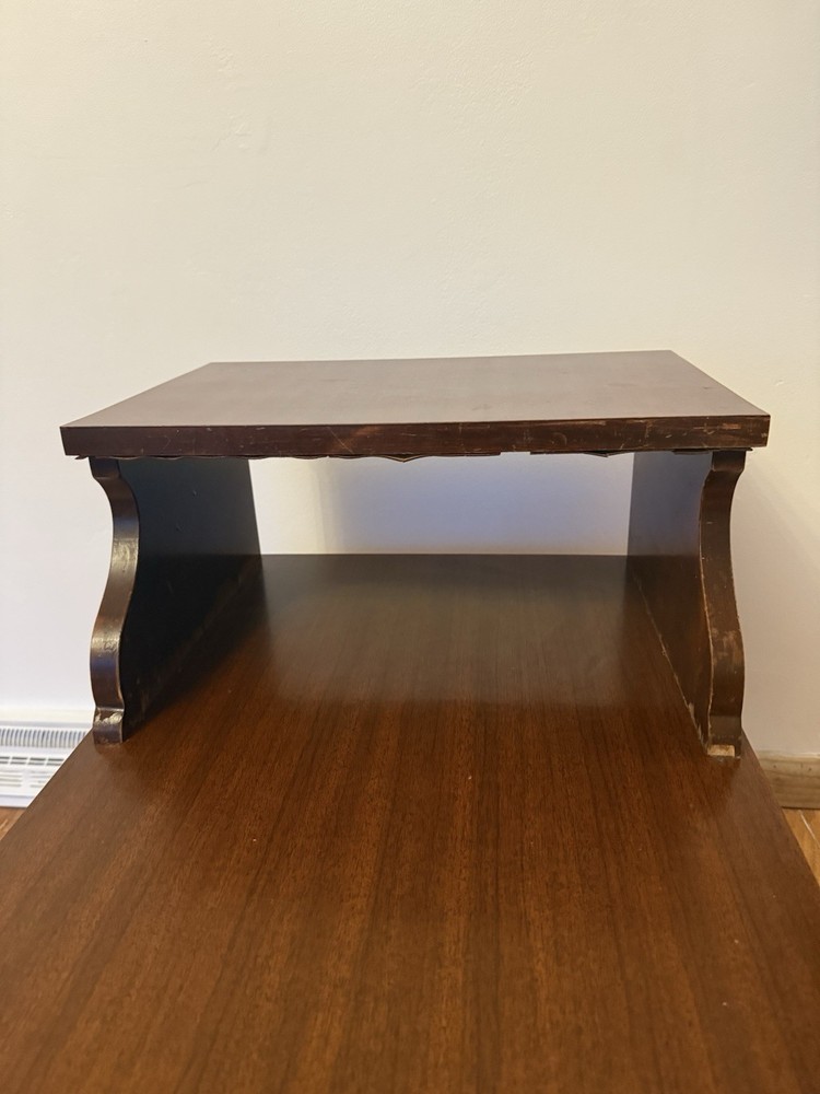 Vintage Mid-Century Mersman 7706 Two-Tier Rolling Step End Table