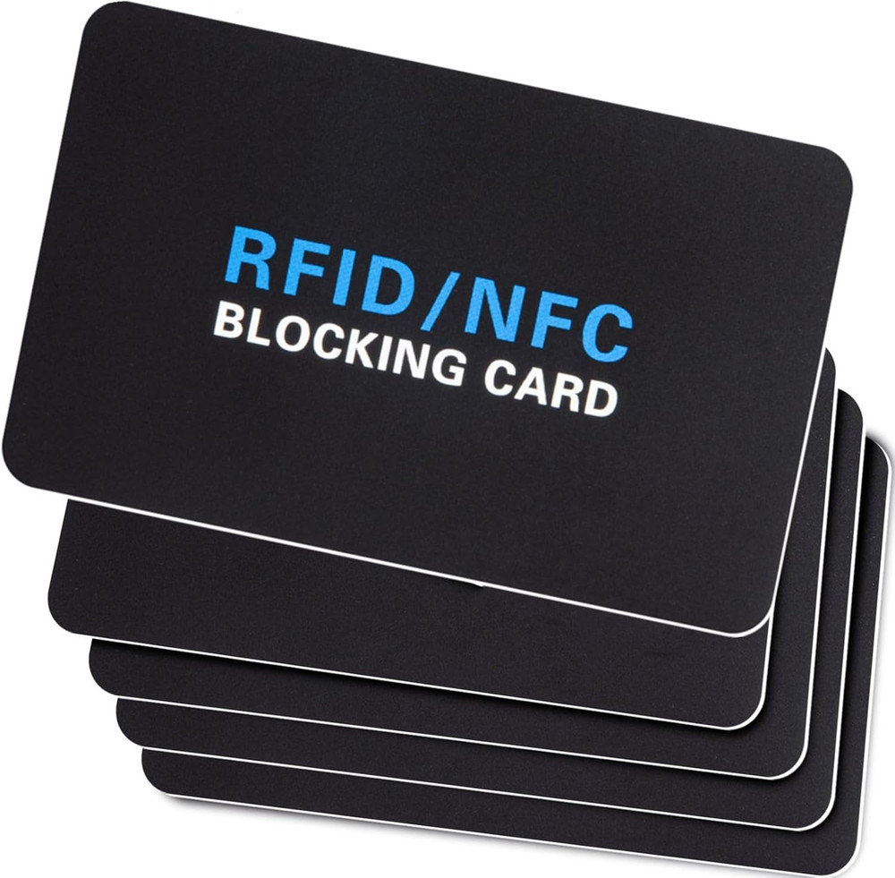 5Pack RFID Blocking Card,Contactless NFC Debit Credit Card Passport Protector Bl