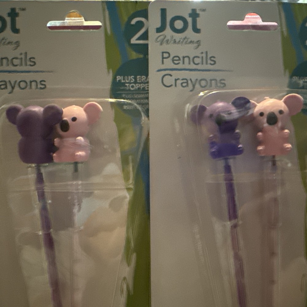 Pop a Point Pencil Set With Koala Erasers; 2 Sets NEW