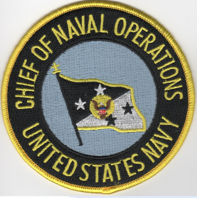 4" NAVY CHIEF NAVAL OPERATIONS EMBROIDERED SHOULDER  PATCH