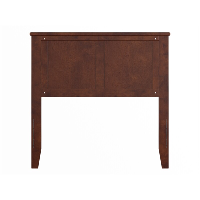 AFI Madison Twin Solid Wood Panel Headboard with Device Charger in Walnut