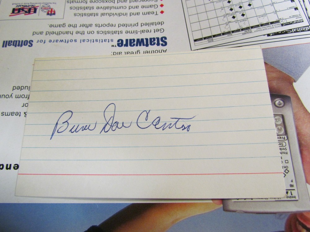 Bruce Dal Canton autographed index card