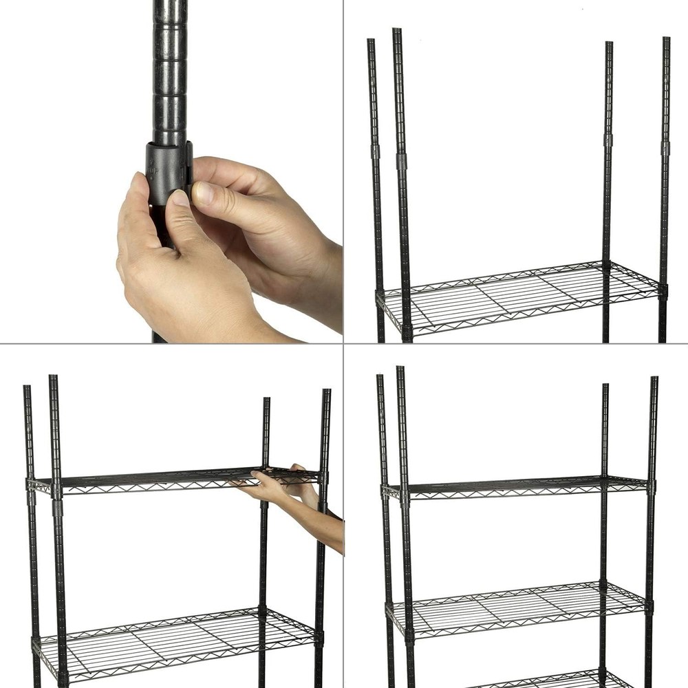 50-Pack Black Wire Shelf Clips for 1" Post Shelving - Secure and Durable