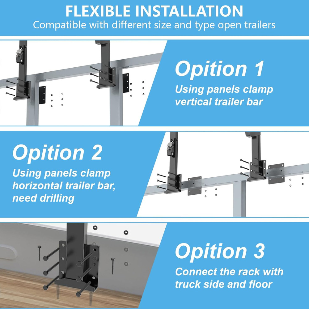 Weedeater Rack for Trailer with Lock, 2 Place Weed Eater Rack Rectangular Hollow