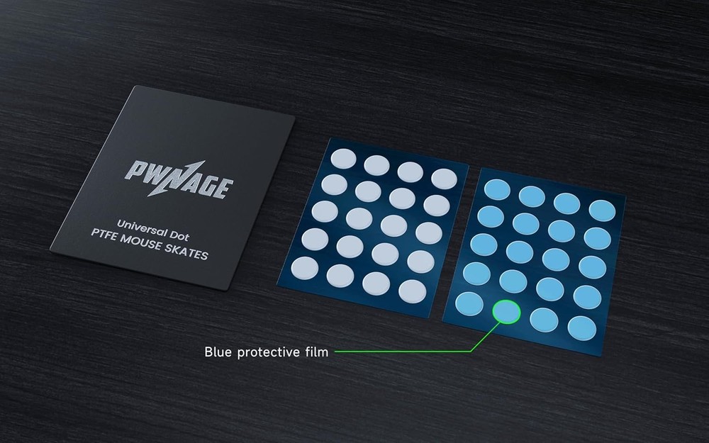 SmoothGlide Universal Dot PTFE Rounded Replacement Mouse Skates Feet White