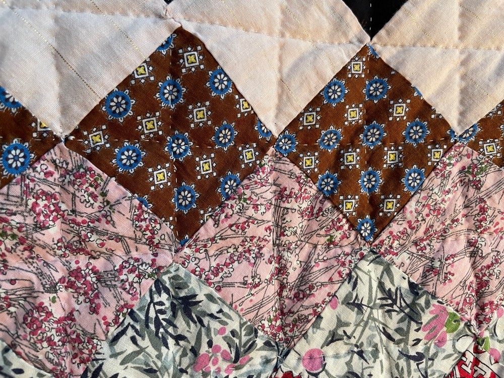 100% Cotton New Handmade Patchwork Quilt–Vintage-Patchwork 73"x62" Needs Border