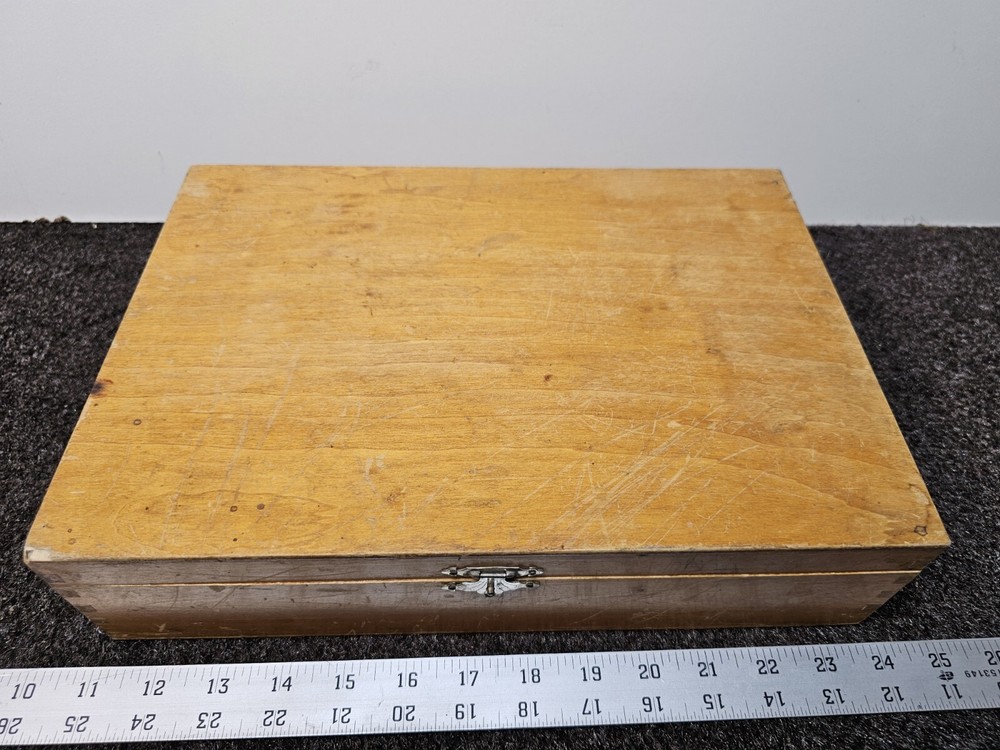 Vintage Microscope Set Original Wooden Box Only