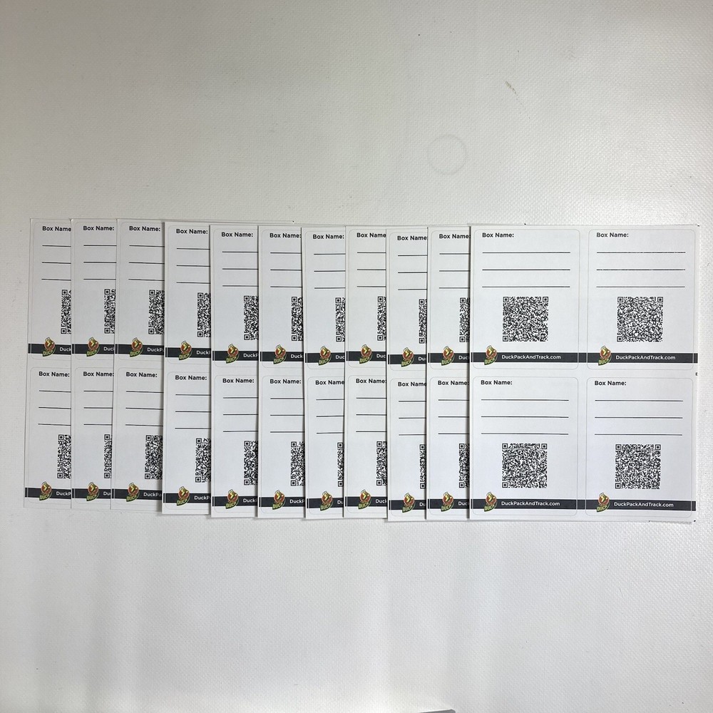 DUCK Pack And Track App Based Moving Storage Locating System 44 Labels Scan