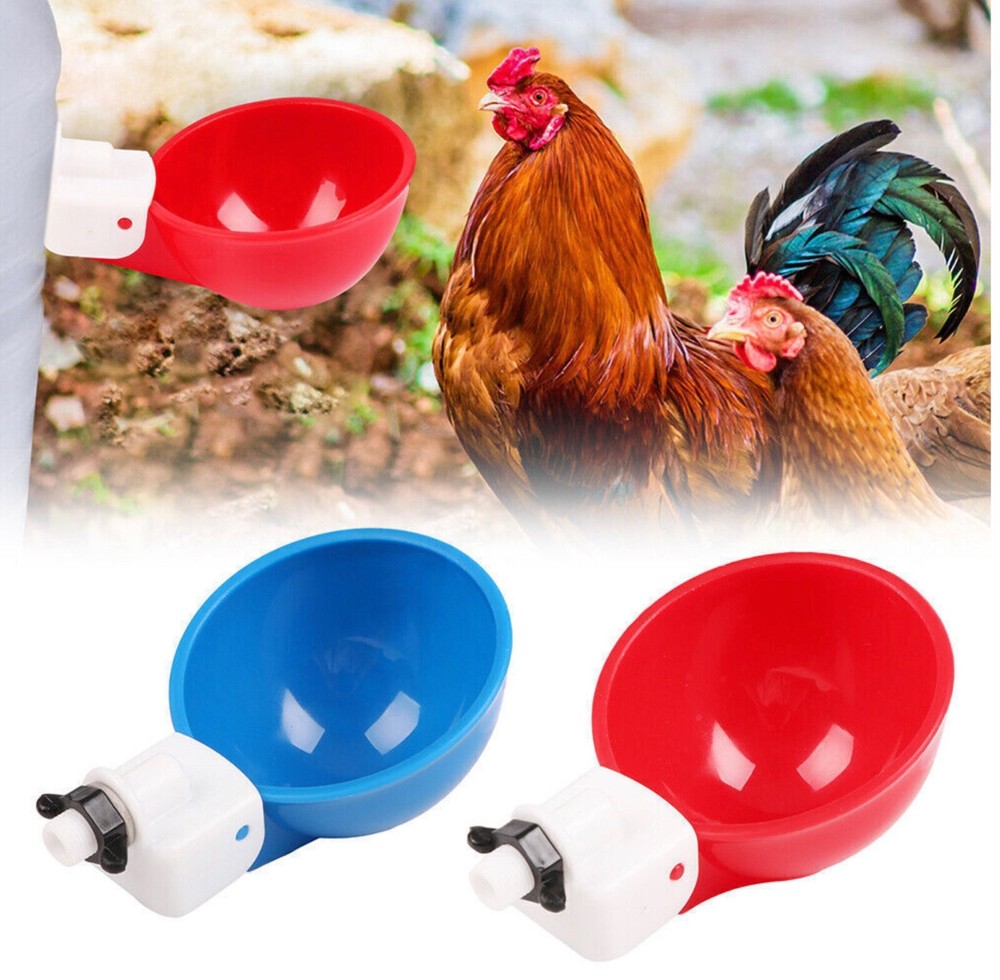 Automatic Water Cups Poultry Drinker Waterer Chicken Ducks Quail Drinking 20pcs