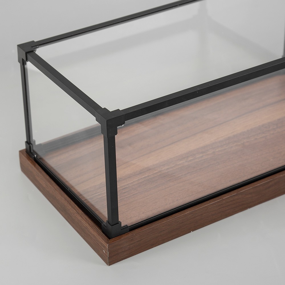 Acrylic Display Case Car Model Collection Storage Box W/ Wooden Base Dustproof