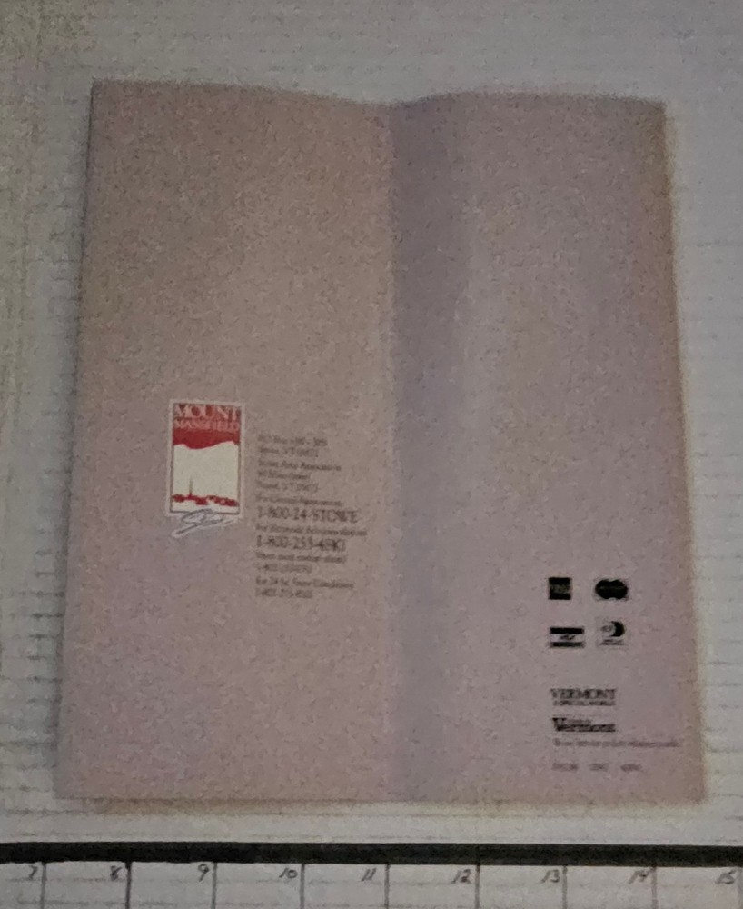 1987/88 STOWE SKI AREA 20P BROCHURE. MINT
