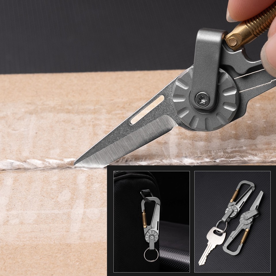 New Titanium Folding Keychain Tool – Compact EDC Outdoor Multi-Purpose Implement