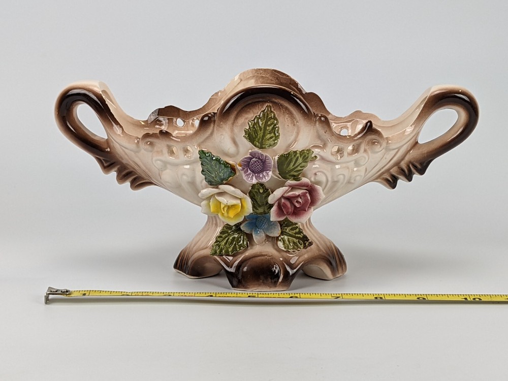 Vintage 3 Piece Floral Pattern Pitcher Console Set