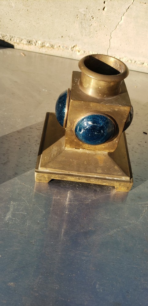 Extremely heavy antique bronze lamp from a steamer ship !!!