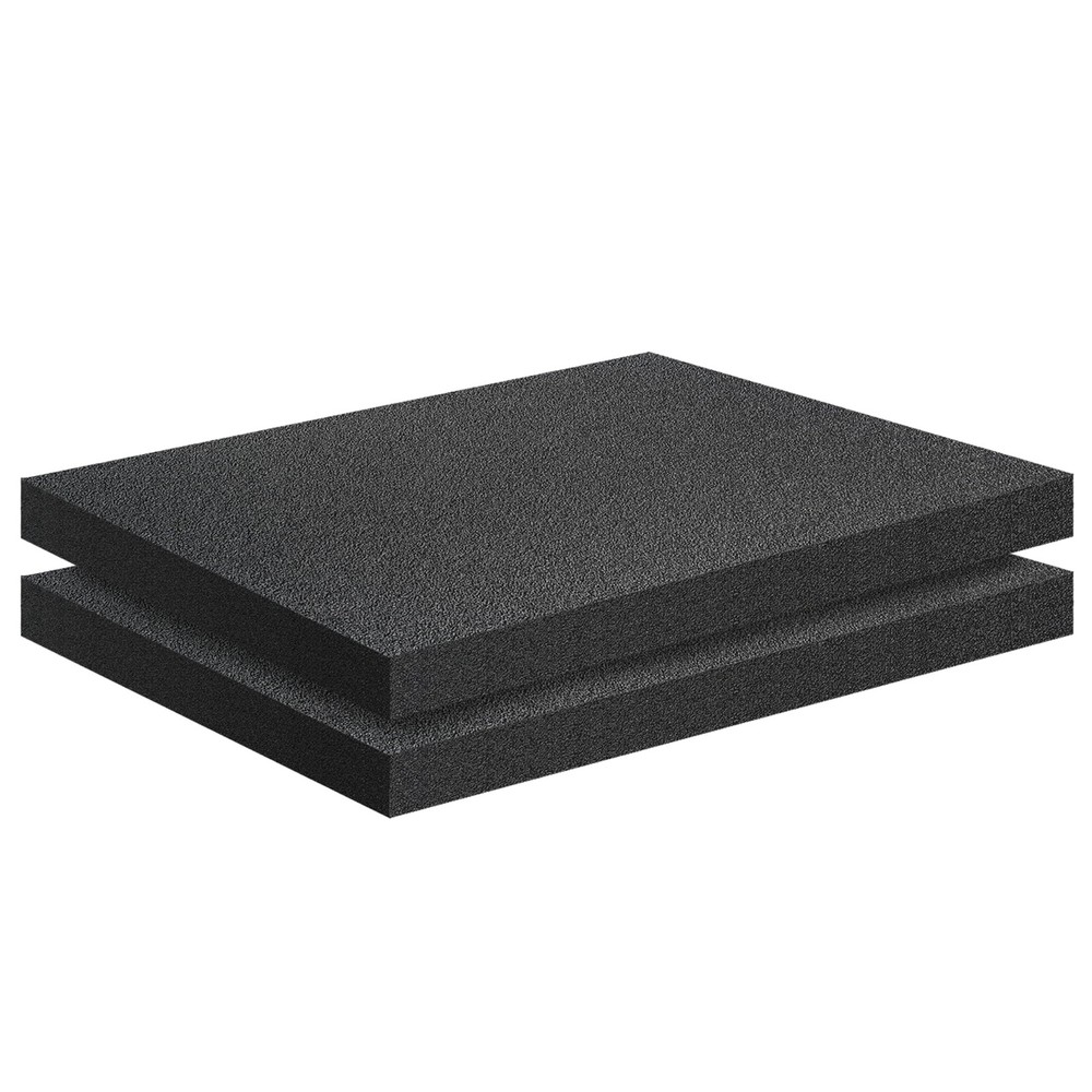 2 PCS Black Foam Padding 16x12x1 Inch Polyurethane High Density Cuttable