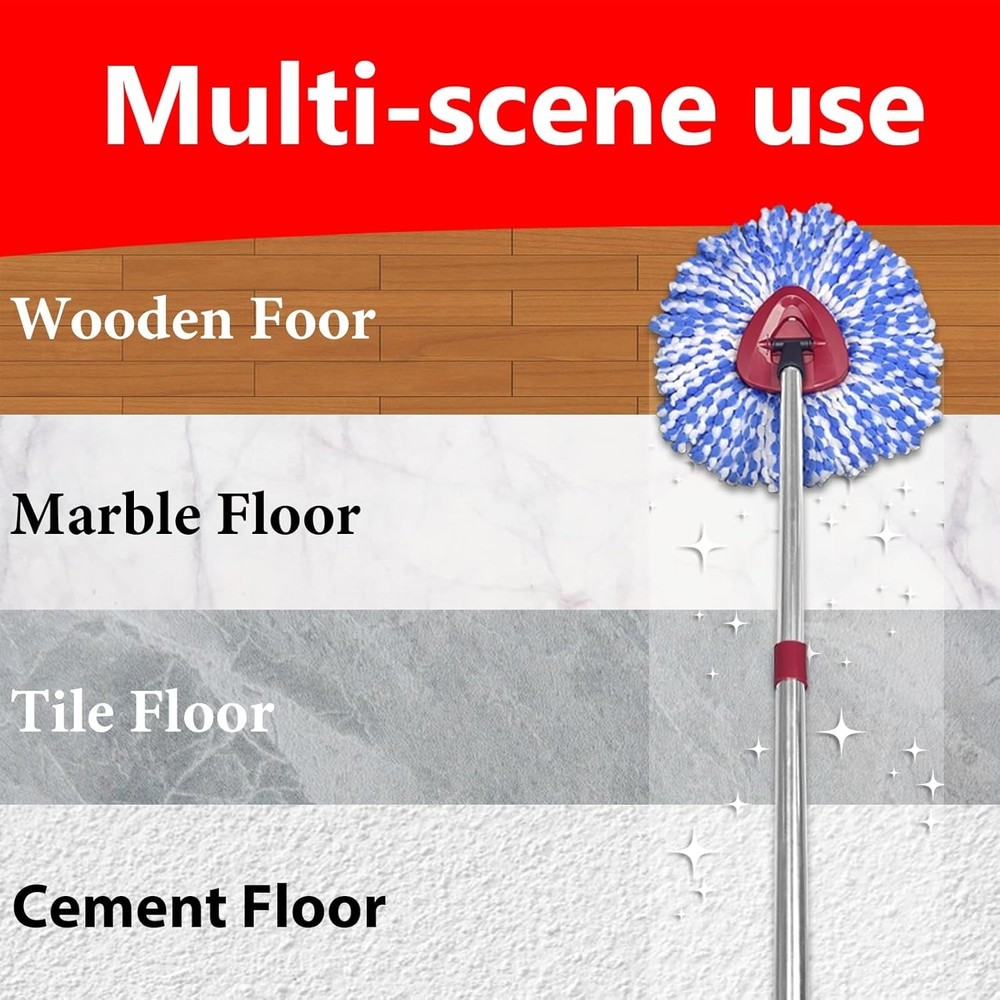 4 Pack Spin Mop Replacement Heads Compatible with O Cedar RinseClean 2 Tank Syst