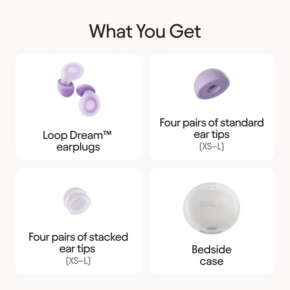 Loop Dream Earplugs for Deep Sleep, Napping and Snoring - Lilac